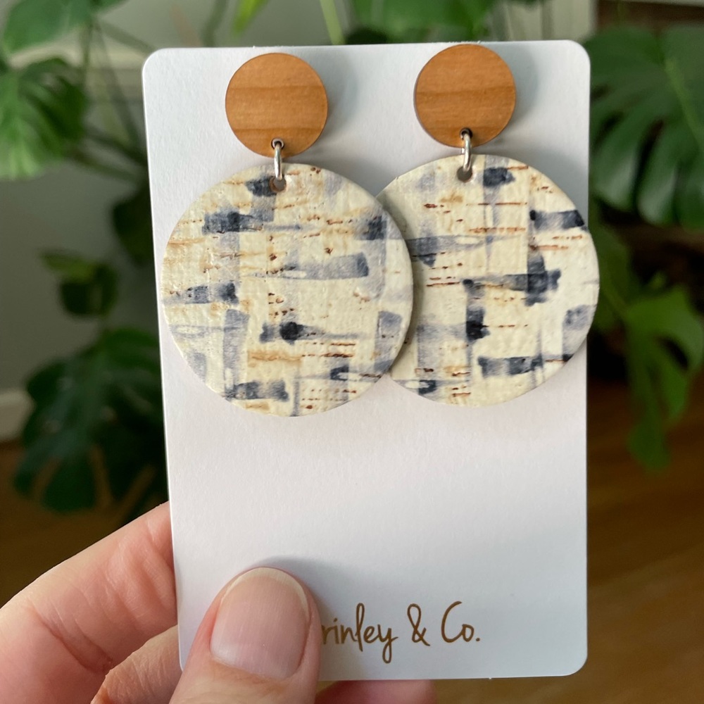 Brinley & Co. sterling silver and leather earrings.
